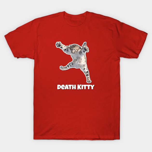 Death Kitty Snow Leopard Funny Cat Shirt T-Shirt by HootVault